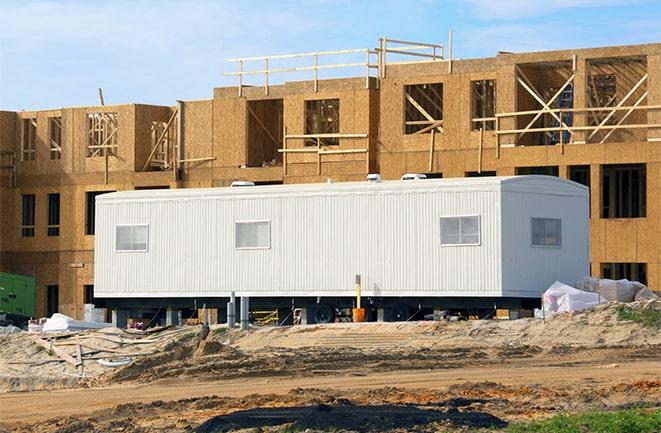 industrial office trailers for rent on a job site in Corning